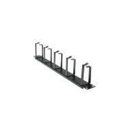 VALUE Kabelführungsplatte für Schaltschrank - Vorderseite - RAL 9005, Schwarz - 1U - 48.3 cm (19")