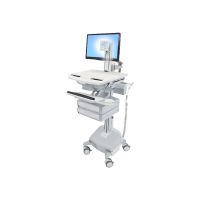 Ergotron Wagen - für LCD-Display / PC-Ausrüstung - medizinisch - Aluminium, verzinker Stahl, hochwertiger Kunststoff - Grau, weiß, Polished Aluminum - Bildschirmgröße: bis zu 61 cm (bis zu 24 Zoll)