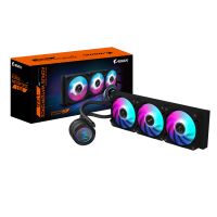 Gigabyte AORUS WATERFORCE II 360 AIO Flüssigkeits-CPU-Kühler - 3x120mm ARGB-Lüfter, Schiebe-in-Verriegelungsmechanismus, DAISY-CHAIN, kompatibel mit Intel LGA 1851 und AMD AM5, All-in-One-Flüssigkeitskühler, 12 cm, Schwarz