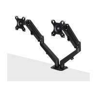 Lindy Befestigungskit (Gasfeder-Monitorarm) - für 2 LCD-Displays - dual - Aluminium, Kunststoff - Schwarz - Bildschirmgröße: 43.2-68.6 cm (17"-27")
