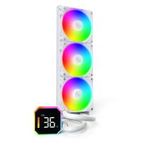MONTECH HyperFlow Digital 360, All-in-One-Flüssigkeitskühler, 12 cm, 129,5 m³/h, Weiß