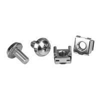 StarTech.com 20er-Pack M6 12mm Schrauben, Käfigmuttern und Werkzeug für 19 und 10 Zoll Serverracks, Netzwerkschränke und Gehäuse, Silber, TAA, Schraube, Silber, 20 Stück(e), 210 g