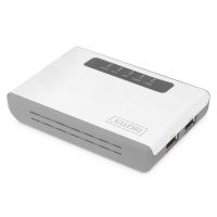 DIGITUS 2-Port USB 2.0 Wireless Multifunktions-Netzwerk Server, 300 Mbps