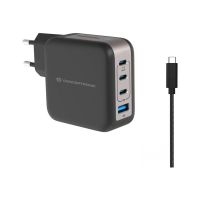 Conceptronic Netzteil - GaN - 100 watt - 5 A - QC 3.0, Power Delivery 3.0 + PPS - 4 Ausgabeanschlussstellen (3 x USB-C, USB)