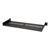 StarTech.com 1 HE Fachboden - Perforiertes Universal Rack Montage Regal für 19 Zoll Netzwerkschränke - Passiv Belüftet - Schwerlast - 20 kg Tragkraft - 18 cm Tiefe Ablage, Schwarz, Regalboden, Stahl, Schwarz, 1 Stück(e), 1,4 kg