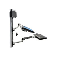 Ergotron LX - Befestigungskit (CPU-Halter, Maushalterung, 2 Schienenabdeckungen, Tastaturarm, 2 Kabelkanäle, Handgelenkkissen, Wandschiene 10", Wandschiene 34", Display-Befestigung, Mauspad) - für LCD-Display / PC-Ausrüstung - kleiner CPU-Halter - Schwarz