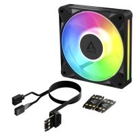 Arctic BioniX P12 A-RGB 120 mm PWM-Lüfter mit Daiy Chain, Ventilator, 12 cm, 450 RPM, 3000 RPM, 129 m³/h, Schwarz