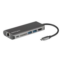 StarTech.com Startech USB-C Multiport Adapter - 2x USB 3.0 / HDMI / SD / Gigabit Ethernet - mit Stromversorgung (USB PD)
