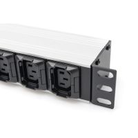 DIGITUS Steckdosenleiste mit Aluminiumprofil, 10-fach, 2 m Zuleitung, IEC C20 Stecker