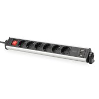 DIGITUS 6-fach Office-Steckdosenleiste mit 3x USB-Anschlüssen