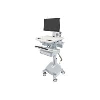 Ergotron Wagen - für LCD-Display / PC-Ausrüstung - medizinisch - Aluminium, verzinker Stahl, hochwertiger Kunststoff - Grau, weiß, Polished Aluminum - Bildschirmgröße: bis zu 55,9 cm (bis zu 22 Zoll)