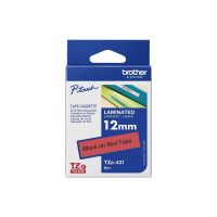 Brother TZe-431 - Schwarz auf rot - Rolle (1,2 cm x 8 m)