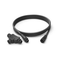 Philips Verlängerungskabel Outdoor 2,5m schwarz + T-Stück, Verlängerungskabel, Schwarz, Kunststoff, Philips, Garten hinter dem Haus, Vorgarten, Garten, Terrasse, IP67