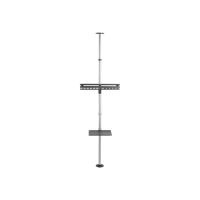 Techly ICA-TR32 - Befestigungskit (Regal, Boden-zu-Decke-Befestigung, VESA-Halterung) - für Flachbildschirm - Aluminium - schwarz und grau - Bildschirmgröße: 94-177.8 cm (37"-70")