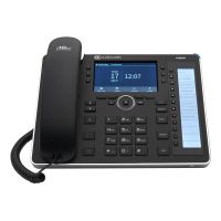 AudioCodes 445HD IP-Telefon PoE GbE schwarz mit integriertem BT, Dual Band Wi-Fi und externem Netzteil, schwarz, IP-Telefon, Schwarz, Drahtgebundenes & drahtloses Handgerät, SIP-Info, Tasten, LCD