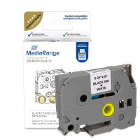 MEDIARANGE Laminiert - permanenter Klebstoff - Schwarz auf Weiß - Rolle (0,9 cm x 8 m)