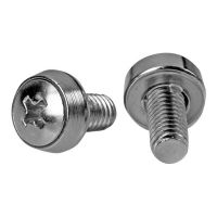StarTech.com 12-24 Serverschrank Schrauben - 50er-Pack - vernickelt - Rack-Schrauben - Silber - US-Regierung - TAA-konform (Packung mit 50 Stück)