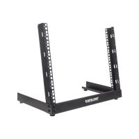 Intellinet 19" 2-Pfosten Desktop-Laborgestell, 12 HE, Flatpack, schwarz, Freistehendes Gestell, 12U, 3,4 kg, Schwarz