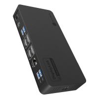 ICY BOX Heart Dock 2255 11-in-1 Notebook mit zwei 4K@60Hz Displays, Kabelgebunden, USB 3.2 Gen 2 (3.1 Gen 2) Type-C, 96 W, 3,5 mm, 10,100,1000 Mbit/s, Schwarz