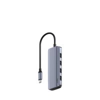 CUDY UH500, USB 3.2 Gen 1 (3.1 Gen 1) Type-C, Grau, Silber, 120 Hz, HDMI, USB 3.2 Gen 1 (3.1 Gen 1) Type-A, Acrylnitril-Butadien-Styrol (ABS), Aluminium, Windows 10, Windows 11, Windows 7, Windows 8, Windows 8.1