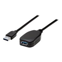 IC Intracom Manhattan USB-A to USB-A Extension Cable, 5m, Male to Female, Active, 5 Gbps (USB 3.2 Gen1 aka USB 3.0)