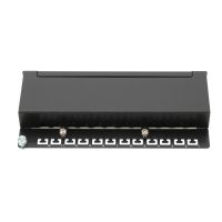 DIGITUS Desktop CAT 6A, Klasse EA Patch Panel, geschirmt, schwarz