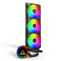 MONTECH LightFlow ARGB 360, All-in-One-Flüssigkeitskühler, 12 cm, 129,5 m³/h, Schwarz