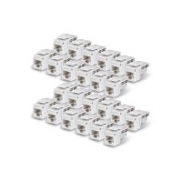 StarTech.com Cat6 Keystone Jack Modul, 24er-Pack RJ45 Ethernet Keystone Buchse, UTP Cat6 Wandbuchse, 90 Grad 110 Punch Down Buchse, Weiß, Abgewinkelt, Weiß, RJ-45, Buchse, 10GBase-T, Cat6, Cat5e