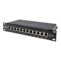 DIGITUS CAT 6A Patch Panel, geschirmt, 12-Port, 1HE, 10", schwarz