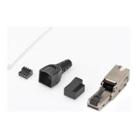 DIGITUS CAT 6A Feldstecker abwinkelbar,  STP mit Staubschutzkappe, Knickschutz