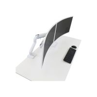 Ergotron HX - Befestigungskit (Griff, Gelenkarm, Spannbefestigung für Tisch, Tischplattenbohrung, 2 Drehgelenke, Scharnierbogen, Verlängerung) - Konstante Krafttechnologie - für 2 LCD-Displays - weiß - Bildschirmgröße: bis zu 81,3 cm (bis zu 32 Zoll)