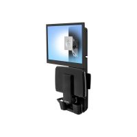Ergotron Sit-Stand Vertical Lift, Patient Room - Befestigungskit (Handgelenkkissen, Maushalterung, vertikale Verstellschiene, Barcode-Scanner-Halter, Tastatur-Tablett, Monitorarm, Mausablage zum Herausziehen)