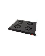 ROLINE Rack-Lüfter - 4 Ventilatoren, mit Thermostat - auf Dach montierbar - Jet Black, RAL 9005 - 1U - 48.3 cm (19")