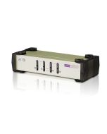 ATEN 4-Port-PS/2-USB-VGA-KVM-Switch, 2048 x 1536 Pixel, QXGA, 0,45 W, Schwarz, Grau