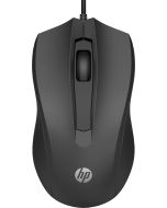 HP Kabelgebundene Maus 100, Beidhändig, Optisch, USB Typ-A, 1600 DPI, Schwarz