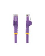 StarTech.com 15m CAT6 Ethernet Cable, 10 Gigabit Snagless RJ45 650MHz 100W PoE Patch Cord, CAT 6 10GbE UTP Network Cable w/Strain Relief, Purple, Wiring is UL Certified/TIA - Category 6 - 24AWG (N6PATC15MPL)