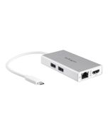 StarTech.com Startech USB-C Multiport Adapter - USB-C Reise docking station mit 4k HDMI - 60W Power Delivery Pass-Through, GbE, 2x USB-A 3.0 Hub - Tragbares Mini USB Typ-C Dock für Laptop - Weiß (DKT30CHPDW)