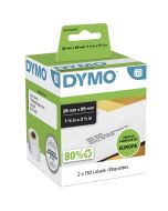 Dymo Original LabelWriter Adressetiketten | 28 mm x 89 mm | schwarz auf weiß | 2 Rollen mit je 130 leicht ablösbaren Etiketten (260 Etiketten) | selbstklebend | für LabelWriter Etikettendrucker, Weiß, Selbstklebendes Druckeretikett, Papier, Permanent, Rec