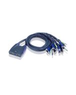 ATEN 4-Port-USB-VGA/Audio-Kabel-KVM-Switch (0,9 m, 1,2 m), 2048 x 1536 Pixel, QXGA, 0,9 W, Blau