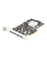 StarTech.com Startech 4-Port USB PCIe Adapter - 10 Gbit/s USB 3.1/3.2 Gen 2 Typ-A PCI Express Erweiterungskarte mit 2 Controllern - 4x USB-A - USB-PCIe-Schnittstellenkarte - Windows/Mac/Linux (PEXUSB314A2V2)