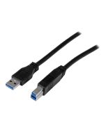 StarTech.com StarTech 2m zertifiziertes USB 3.0 SuperSpeed Kabel A auf B - Schwarz - USB 3 Anschlusskabel - Stecker/Stecker - USB-Kabel - USB Type B (M)