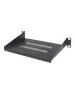 Intellinet 10" Cantilever Shelf, 1U, 150mm Depth, Vented, Max 45kg, Black, Three Year Warranty - Rack - Regal - RAL 9005, Schwarz - 1U - 25.4 cm (10")