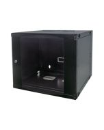 Intellinet Network Cabinet, Wall Mount (Double Section Hinged Swing Out), 9U, Usable Depth 385mm/Width 465mm, Black, Flatpack, Max 30kg, Swings out for access to back of cabinet when installed on wall, 19", Parts for wall install (eg screws/rawl plugs)