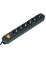 Bachmann SMART 6x Schuko H05VV-F 3G 1.50mm² 16A/3680W 3m, 3 m, Kunststoff, Schwarz, 6 AC-Ausgänge, 3680 W, 16 A