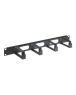 IC Intracom Intellinet Kabelmanagement für 19"-Schränke, 1 HE, 4 große Kunststoffringe, schwarz - Kabelführungsplatte für Schaltschrank - Schwarz, RAL 9005 - 1U - 48.3 cm (19")