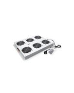 ROLINE Rack-Lüfter - 6 Lüfter mit Thermostat - auf Dach montierbar - RAL 7035, Hellgrau - 48.3 cm (19")