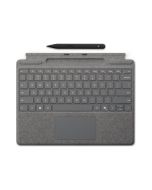 Microsoft Surface Pro Keyboard - Tastatur - mit Trackpad, Beschleunigungsmesser, Surface Slim Pen 2 Ablage- und Ladeschale - QWERTZ - Deutsch/Österreichisch - Platin - mit Slim Pen 2 - für Microsoft Surface Pro 8, Pro 8 for Business, Pro 9, Pro 9 for Busi