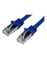StarTech.com Startech 1m CAT6 Ethernet Cable, 10 Gigabit Shielded Snagless RJ45 100W PoE Patch Cord, CAT 6 10GbE SFTP Network Cable w/Strain Relief, Blue, Wiring is UL Certified/TIA - Category 6 - 26AWG (N6SPAT1MBL)