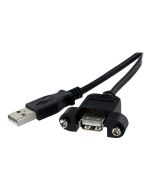 StarTech.com 30cm USB A auf A Blendenmontage Kabel - Bu/St - USB-Verlängerungskabel - USB (M)