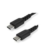 StarTech.com StarTech 2m USB-C Ladekabel - Langlebiges USB 2.0 Typ C zu USB C Datenübertragungs-/Schnellladekabel - TPE Mantel Aramidfaser M/M 60W Schwarz - Samsung S10 S20 iPad Pro MS Surface (RUSB2AC2MB)